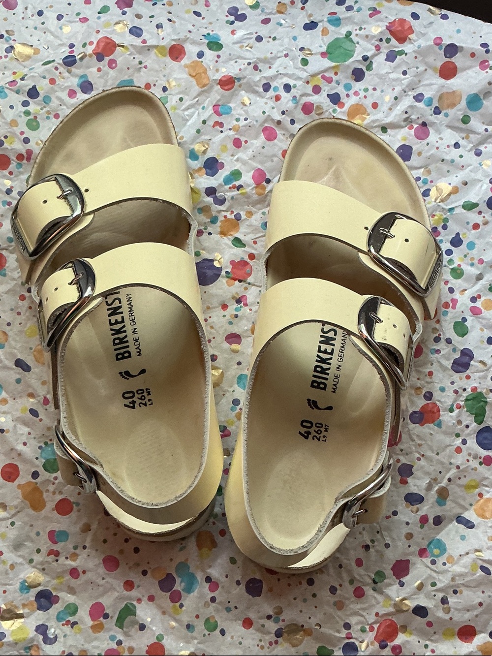 Milano Big Buckle Natural Leather Patent High Shine Butter
